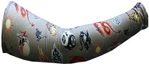 Mens Grey Skulls Sleeve Warmer