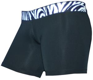 Black/Black White Zebra 4" Compression Shorts
