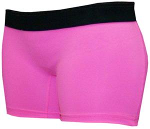 Neon Pink/Black Band 2.5" Compression Shorts