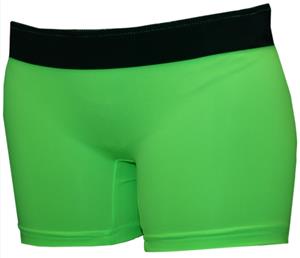 Neon Green/Black Band 2.5" Compression Shorts