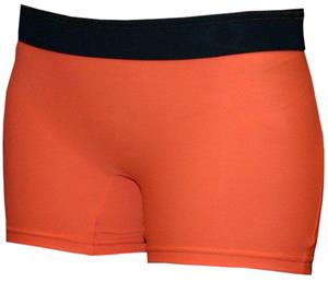 Neon Orange/Black Band 4" Compression Shorts