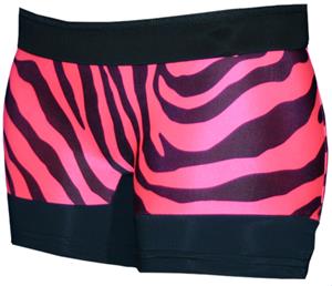 Pink Zebra/Black Band 6" Compression Shorts
