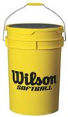 Wilson Yellow Softball Ball Bucket Wilson Yellow Softball Ball Bucket