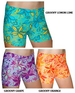Spandex 6" Sports Shorts - Groovy Print