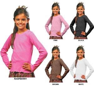 LAT Sportswear Girls Baby Rib Long Sleeve Tiny Tee