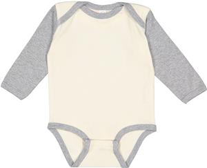 LAT Sportswear Infant Baby Rib Long Sleeve Creeper