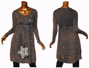 Vocal Scoop Neck Long Sleeve Dress