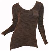 T Party Brown Bead/Stone Long Sleeve Top