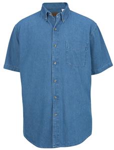 Edwards Mens Mid-Weight Denim Short Sleeve Shirt