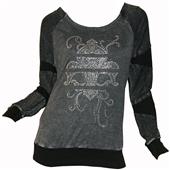 T Party Black Stone Fleur Cut Out Detail Arm Top
