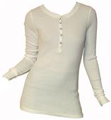 T Party Ivory Button Down Long Sleeve Top