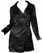 Day and Night Black Trench Coat with Belted Waist