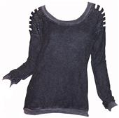 T Party Long Sleeve Top w/Shoulder Cut Out Design