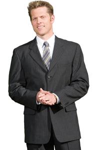 Edwards Mens Single-Breasted Pinstripe Suit Coat