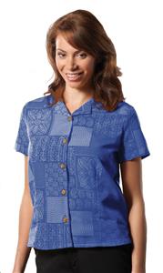 Edwards Womens South Sea Geometric Camp Shirts