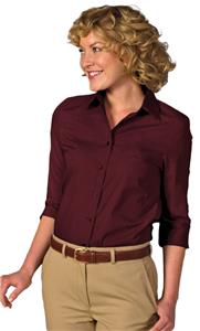 Edwards Womens 3/4 Sleeve Poplin Blouse