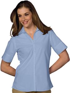 Edwards Womens Casual Poplin Short Sleeve Blouse