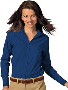 Edwards Womens Casual Poplin Long Sleeve Blouse