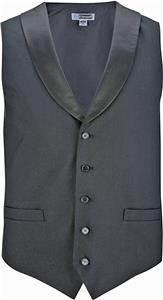 Edwards Womens Black Satin Shawl Vest