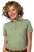 Edwards Womens Pique Polos w/Tipped Collar & Cuffs Edwards Womens Pique Polos w/Tipped Collar & Cuffs