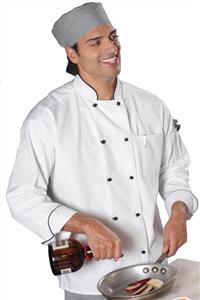 Edwards Unisex Ten Black Knot Button Chef Coat