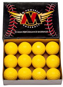 M Powered 9" Yellow Dimple Softball (Dozen)