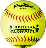 Pro Nine Official Yellow Slowpitch Softball (DZ)