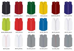 Baseball Double Knit Sleeveless Jersey w/Soutache