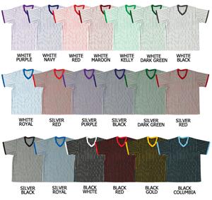 Baseball V-Neck Pullover Jersey w/Pinstripes