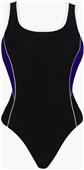 Adoretex White Piped Spliced 1 Piece Swimsuit Adoretex White Piped Spliced 1 Piece Swimsuit