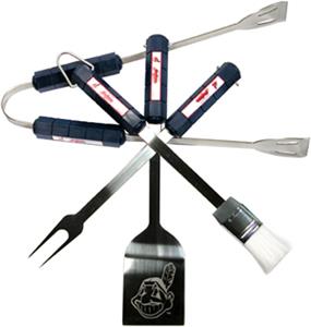 MLB Cleveland Indians 4 Piece BBQ Grilling Set