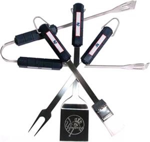 MLB New York Yankees 4 Piece BBQ Grilling Set