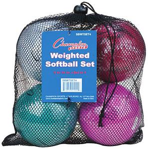 Champion Weighted Training Softballs (Set of 4)