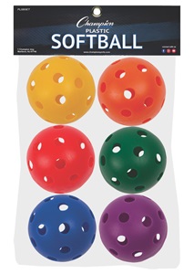 Champion Sports Plastic Softballs (Set of 6)
