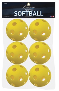 Champion Sports Plastic Yellow Softballs