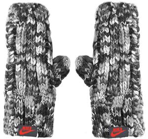 NIKE Textured Knit Mittens Grey
