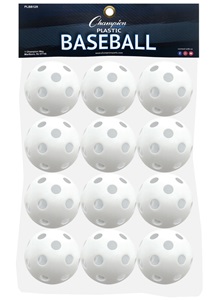 Champion White Plastic Baseballs (Package of 12)