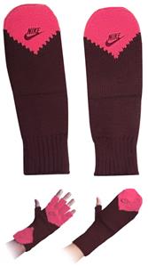 NIKE Metro Series Fingerless Glove/Mitten Burgundy