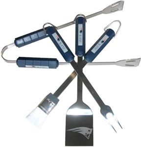 NFL New England Patriots 4 Piece BBQ Grilling Set