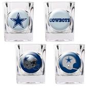 NFL Dallas Cowboys 4 Piece Shot Glass Set NFL Dallas Cowboys 4 Piece Shot Glass Set