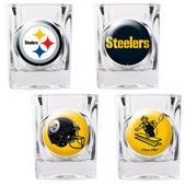 NFL Pittsburgh Steelers 4 Piece Shot Glass Set NFL Pittsburgh Steelers 4 Piece Shot Glass Set