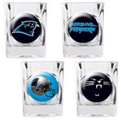 NFL Carolina Panthers 4 Piece Shot Glass Set NFL Carolina Panthers 4 Piece Shot Glass Set