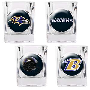 NFL Baltimore Ravens 4 Piece Shot Glass Set
