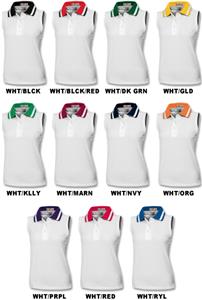 Ladies Sleeveless Stripe Collar Polo Shirts