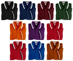 Youth  SS Color Wide Stripe Collar Polo Shirts