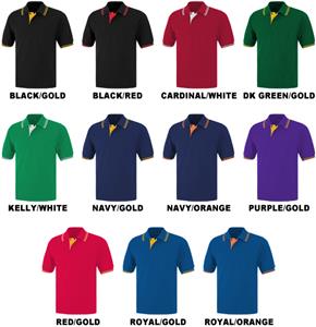Adult SS Contrast Placket Polo Shirts