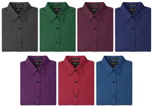 Ladies LS Mini Plaid Gingham Woven Shirts