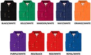 Ladies LS Window Pane Gingham Woven Shirts