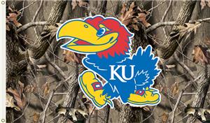 COLLEGIATE Kansas Realtree Camo 3' x 5' Flag