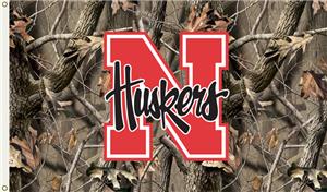 COLLEGIATE Nebraska Realtree Camo 3' x 5' Flag